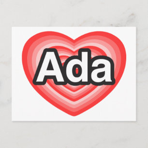 Ich Liebe Ada. Ich Liebe, du Ada. Herz Postkarte