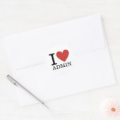 Ich ❤️ Liebe Admin (für Mitarbeiter) CUSTOM Runder Aufkleber (Umschlag)