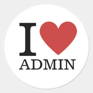 Ich ❤️ Liebe Admin (für Mitarbeiter) CUSTOM Runder Aufkleber