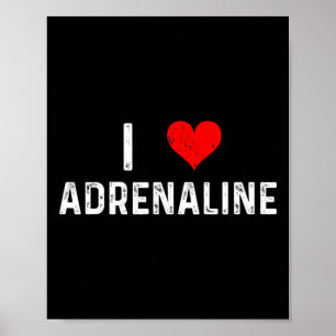 Ich liebe Adrenalin Herz Surfen Sky Diving Skifahr Poster