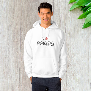 Ich liebe Affen Cute handgeschriebene Typografie Hoodie