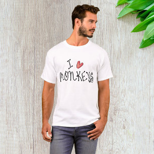 Ich liebe Affen - hübsche handgeschriebene Typogra T-Shirt