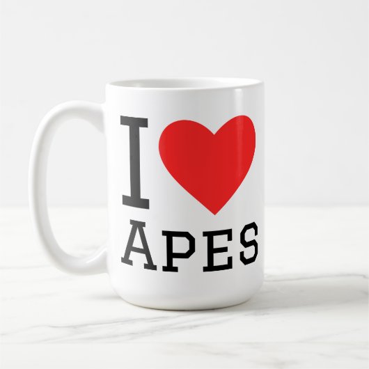 Ich liebe Affen Kaffeetasse (Links)
