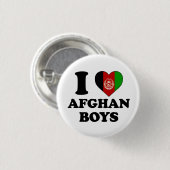Ich Liebe afghanische Jungen Button (Vorne & Hinten)