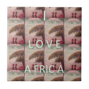 Ich liebe Afrika – Kulturelles Landschaftsmuster Fliese