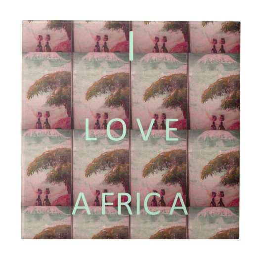 Ich liebe Afrika – Kulturelles Landschaftsmuster Fliese (Vorderseite)