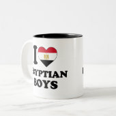 Ich Liebe ägyptische Jungen Zweifarbige Tasse (Vorderseite Links)