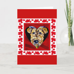 Ich liebe Airedales Feiertagskarte