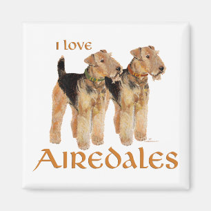 Ich liebe Airedales Magnet