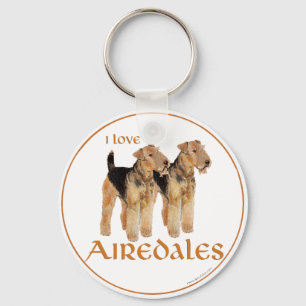 Ich liebe Airedales Schlüsselanhänger