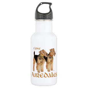 Ich liebe Airedales Trinkflasche