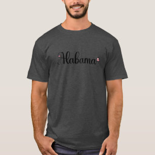 Ich liebe Alabama Alabama mit herzförmigen Flaggen T-Shirt
