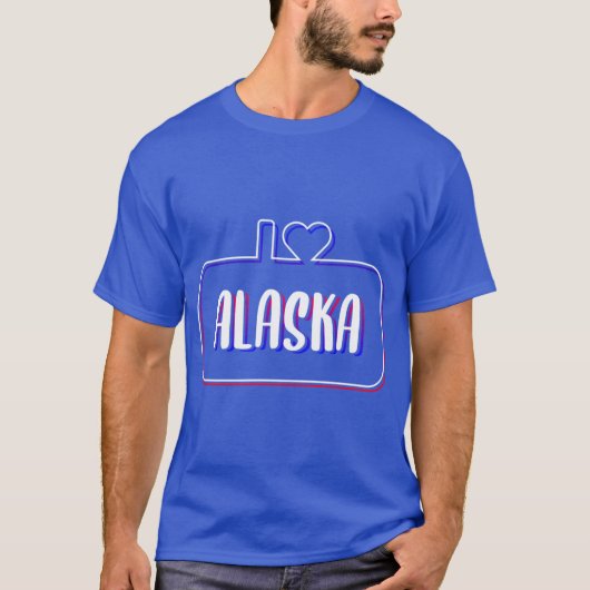 Ich liebe Alaska Farbiger Text T-Shirt (Vorderseite)