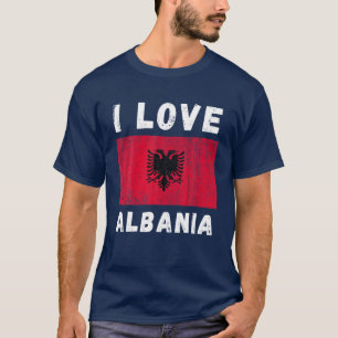 Ich liebe Albanien Ich liebe albanische Familie Re T-Shirt