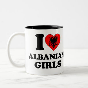 Ich liebe albanische Mädchen Zweifarbige Tasse