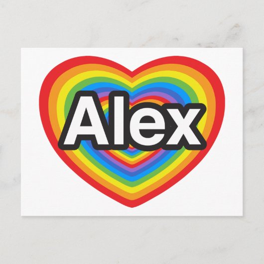 Ich Liebe Alex. Ich Liebe dich Alex. Herz Postkarte (Vorderseite)
