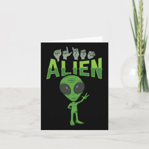 Ich liebe Alien-Asl-Handgeste Gehörlos Hörverlust  Karte