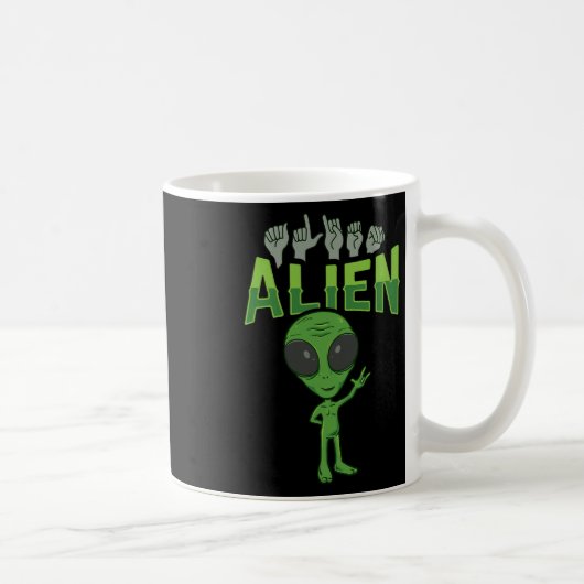 Ich liebe Alien ASL Handgeste Taub Hörverlust bewu Kaffeetasse (Rechts)