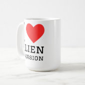 Ich liebe Alien-Invasion Kaffeetasse (Vorderseite Links)