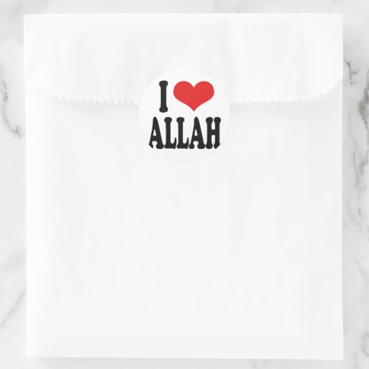 Ich Liebe Allah Runder Aufkleber (Tasche)