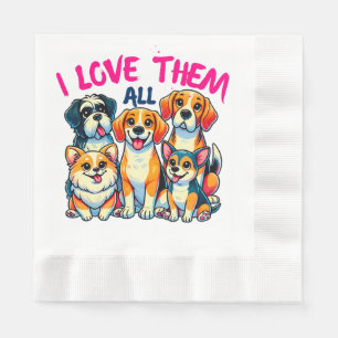 Ich Liebe alle Hundehalter Pet Lover Serviette