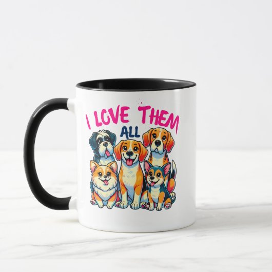 Ich Liebe alle Hundehalter Pet Lover Tasse (Links)