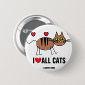 Ich liebe alle Katzen-Button Button (Vorne & Hinten)