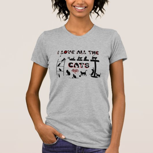 Ich liebe alle Katzen T-Shirt (Vorderseite)