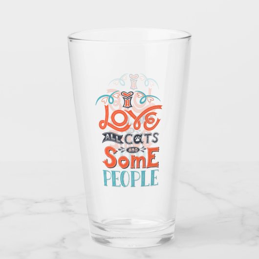 Ich Liebe alle Katzen und einige Leute Glas (Vorderseite)