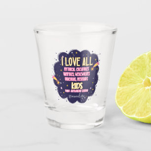 Ich Liebe alle Mythischen Kreaturen, Vampire, Werw Schnapsglas