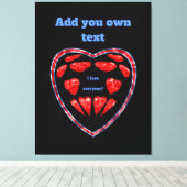 Ich Liebe alle! Rote Herzen im Herzen, Satz Leinwanddruck (Insitu (Holzboden))