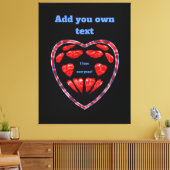 Ich Liebe alle! Rote Herzen im Herzen, Satz Leinwanddruck (Insitu (Wohnzimmer))