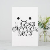 Ich Liebe Alles Niedlich Briefpapier (Stehend Vorderseite)
