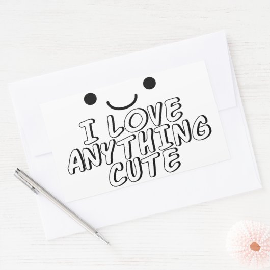 Ich Liebe Alles Niedlich Rechteckiger Aufkleber (Umschlag)
