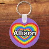 Ich Liebe Allison. Ich Liebe dich Allison. Herz Schlüsselanhänger (Vorderseite)