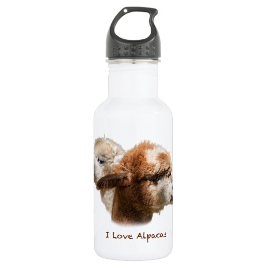 Ich liebe Alpakas Trinkflasche (Vorderseite)