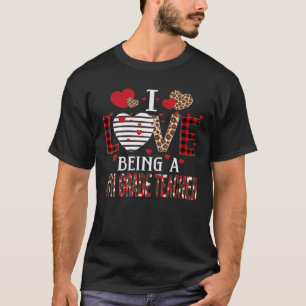 Ich Liebe als 4. Dozentin Karierte Herzen T-Shirt