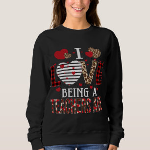 Ich Liebe als Lehrerin und Assistentin des Kariert Sweatshirt