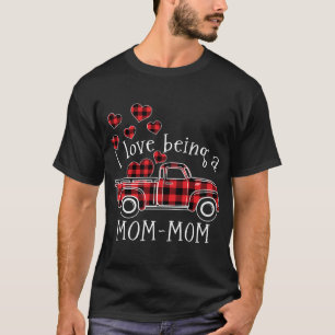 Ich Liebe als MAMA-MAMA-Roter LKW mit Herzschlag T-Shirt