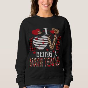 Ich Liebe als Mathematiklehrer Red Kariert Hearts Sweatshirt