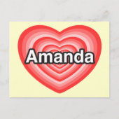 Ich Liebe Amanda. Ich Liebe dir Amanda. Herz Postkarte (Vorderseite)