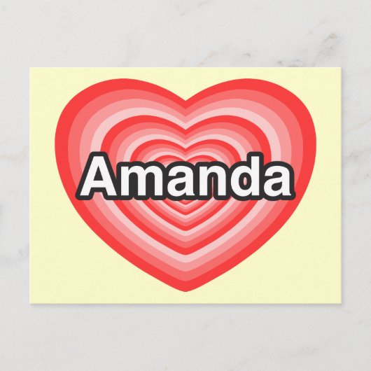 Ich Liebe Amanda. Ich Liebe dir Amanda. Herz Postkarte (Vorderseite)