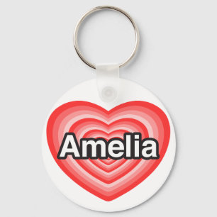 Ich Liebe Amelia. Ich Liebe dich Amelia. Herz Schlüsselanhänger
