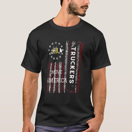 Ich Liebe American Trucker Design T-Shirt (Vorderseite)