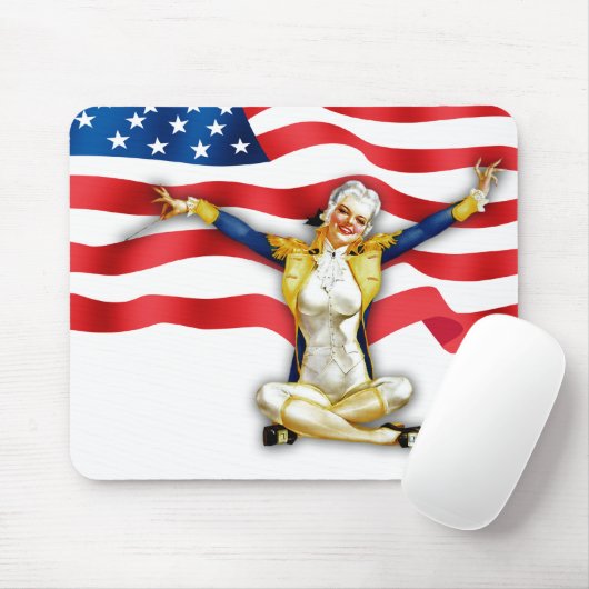 Ich Liebe Amerika. Retro-Button Mousepad (Mit Mouse)