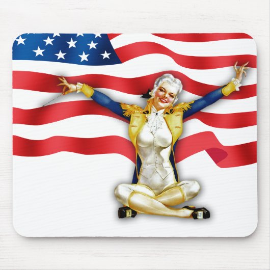 Ich Liebe Amerika. Retro-Button Mousepad (Vorne)