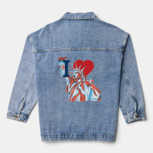 Ich liebe Amerika Statue of Liberty Fourth of July Jeansjacke