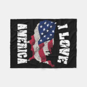 Ich liebe Amerika USA 4. Juli Geschenk Fleecedecke (Vorderseite (Horizontal))