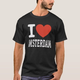 Ich liebe Amsterdam City Heart Grafik Souvenir Rei T-Shirt
