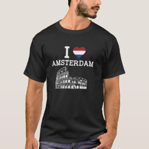 Ich liebe Amsterdam Colosseum Lustiger Streich Gag T-Shirt